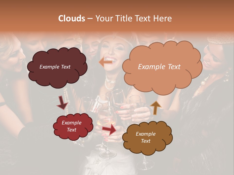 A Group Of Women Holding Wine Glasses In Their Hands PowerPoint Template