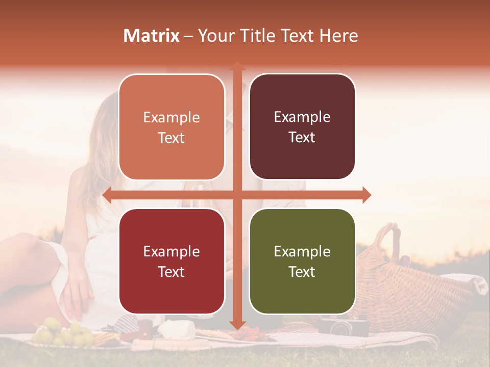 A Man And A Woman Sitting On A Blanket With A Bottle Of Champagne PowerPoint Template