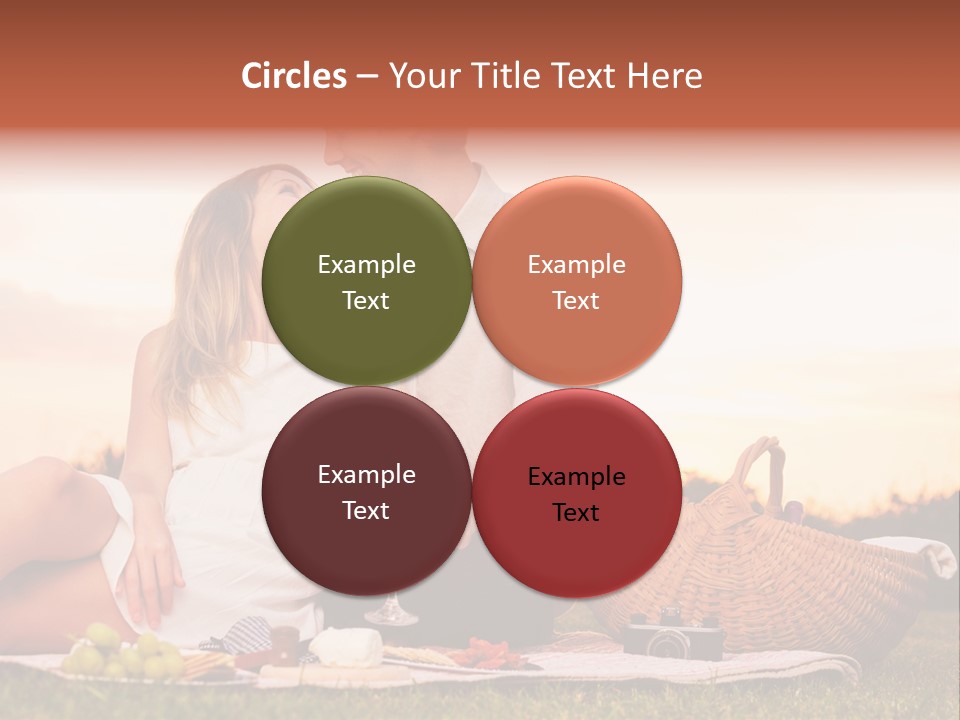 A Man And A Woman Sitting On A Blanket With A Bottle Of Champagne PowerPoint Template