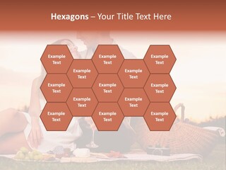 A Man And A Woman Sitting On A Blanket With A Bottle Of Champagne PowerPoint Template