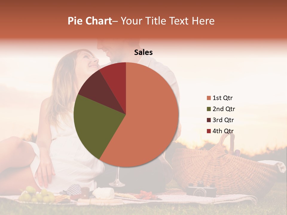 A Man And A Woman Sitting On A Blanket With A Bottle Of Champagne PowerPoint Template