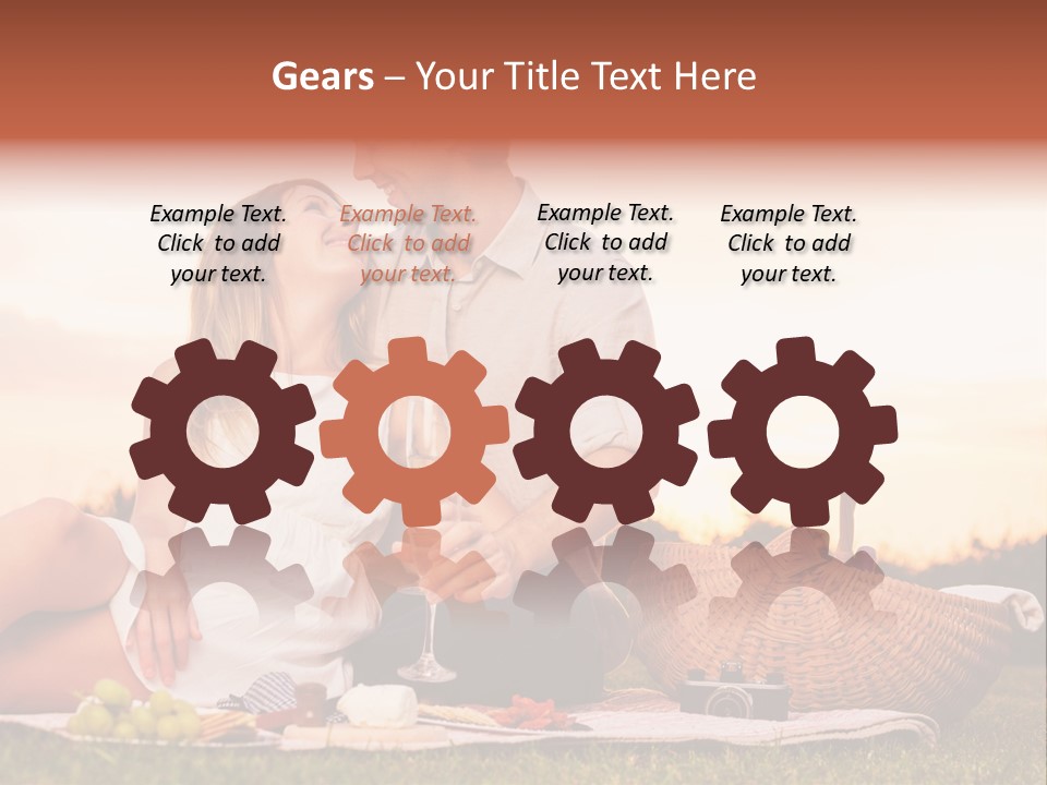 A Man And A Woman Sitting On A Blanket With A Bottle Of Champagne PowerPoint Template