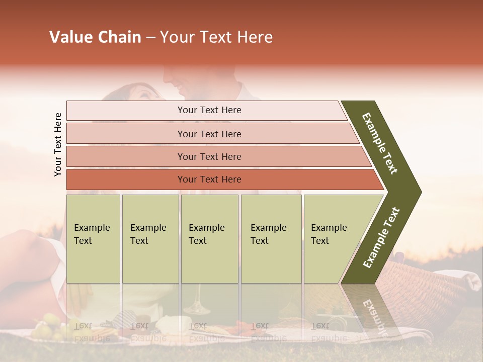 A Man And A Woman Sitting On A Blanket With A Bottle Of Champagne PowerPoint Template
