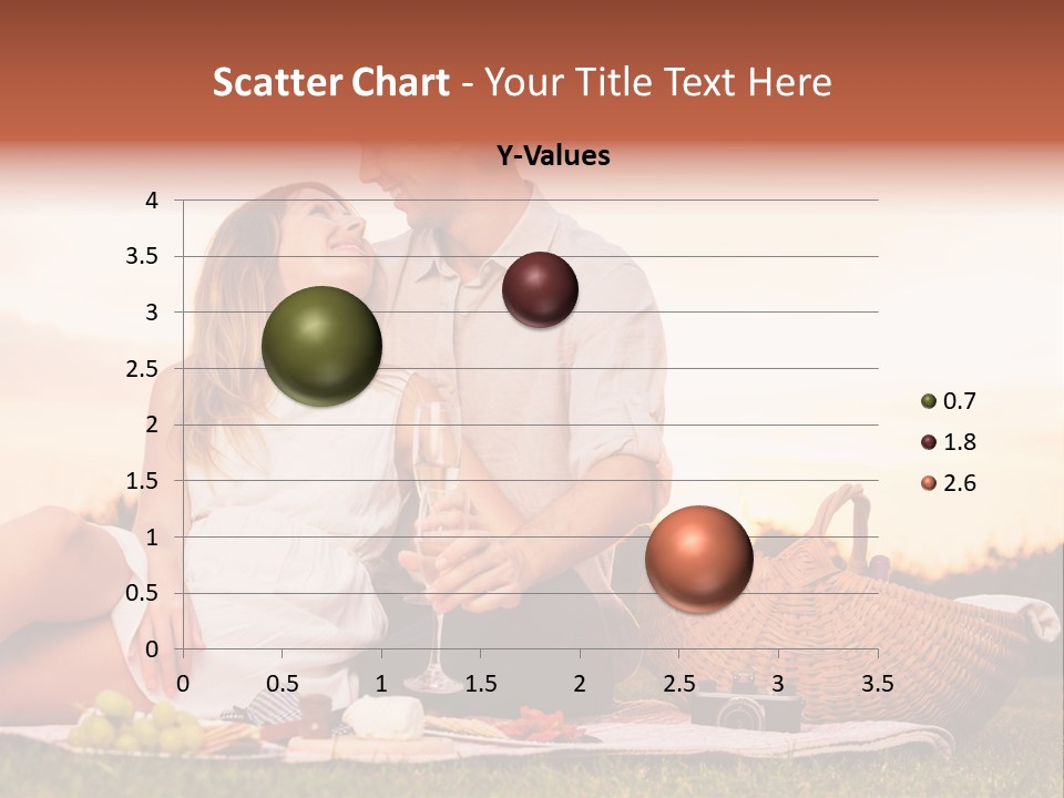 A Man And A Woman Sitting On A Blanket With A Bottle Of Champagne PowerPoint Template