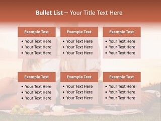 A Man And A Woman Sitting On A Blanket With A Bottle Of Champagne PowerPoint Template