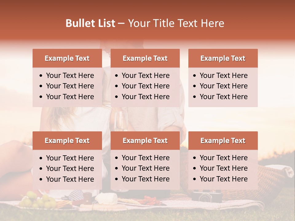 A Man And A Woman Sitting On A Blanket With A Bottle Of Champagne PowerPoint Template