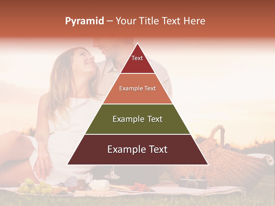 A Man And A Woman Sitting On A Blanket With A Bottle Of Champagne PowerPoint Template