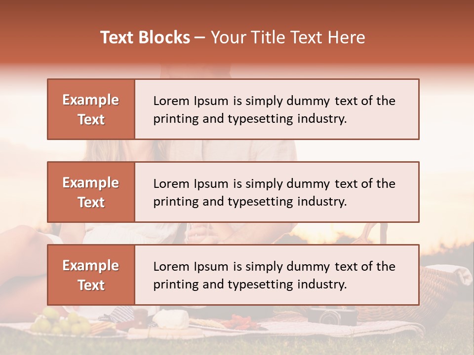 A Man And A Woman Sitting On A Blanket With A Bottle Of Champagne PowerPoint Template