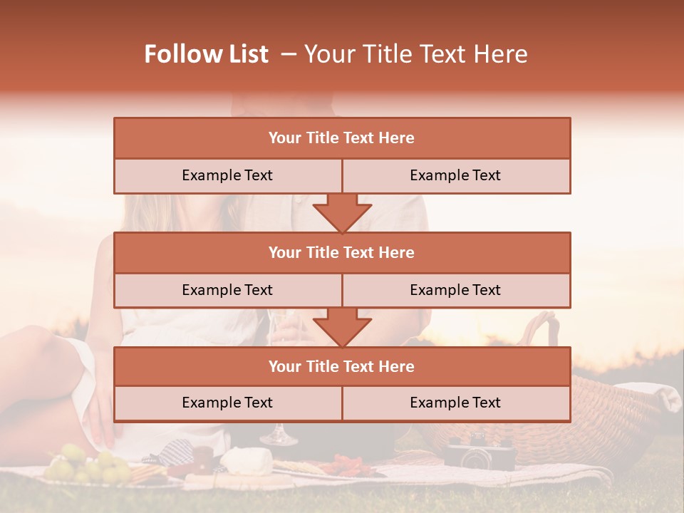 A Man And A Woman Sitting On A Blanket With A Bottle Of Champagne PowerPoint Template