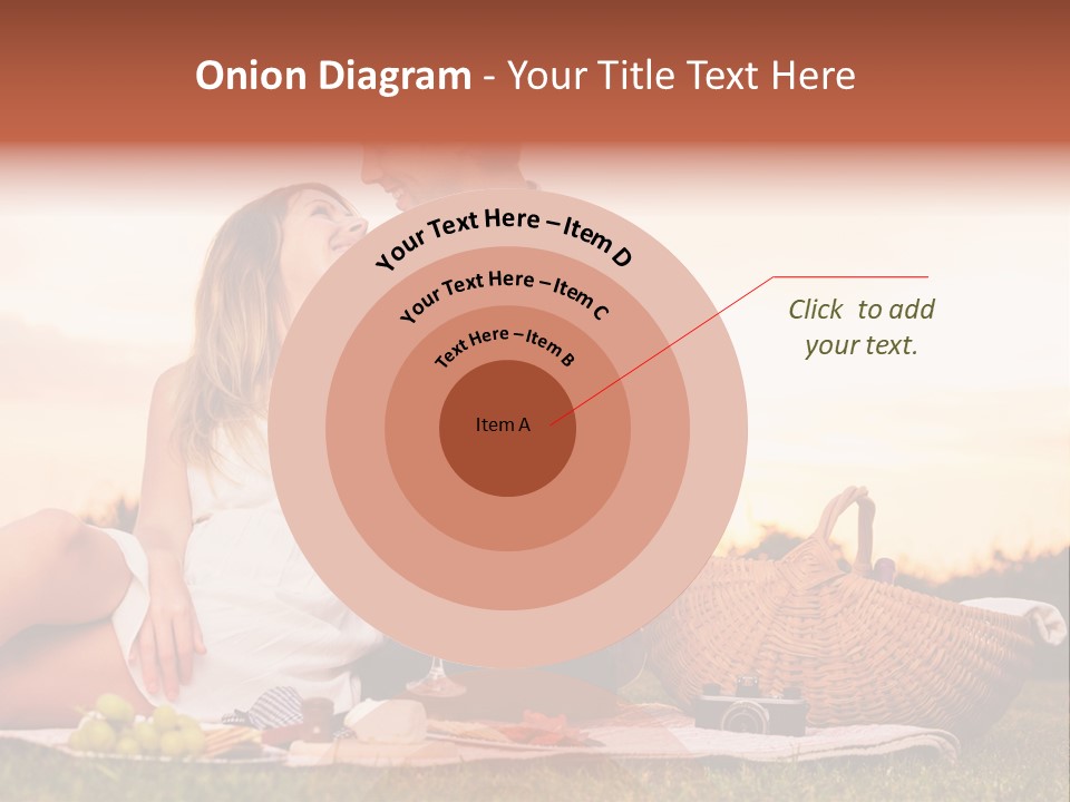 A Man And A Woman Sitting On A Blanket With A Bottle Of Champagne PowerPoint Template