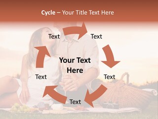 A Man And A Woman Sitting On A Blanket With A Bottle Of Champagne PowerPoint Template