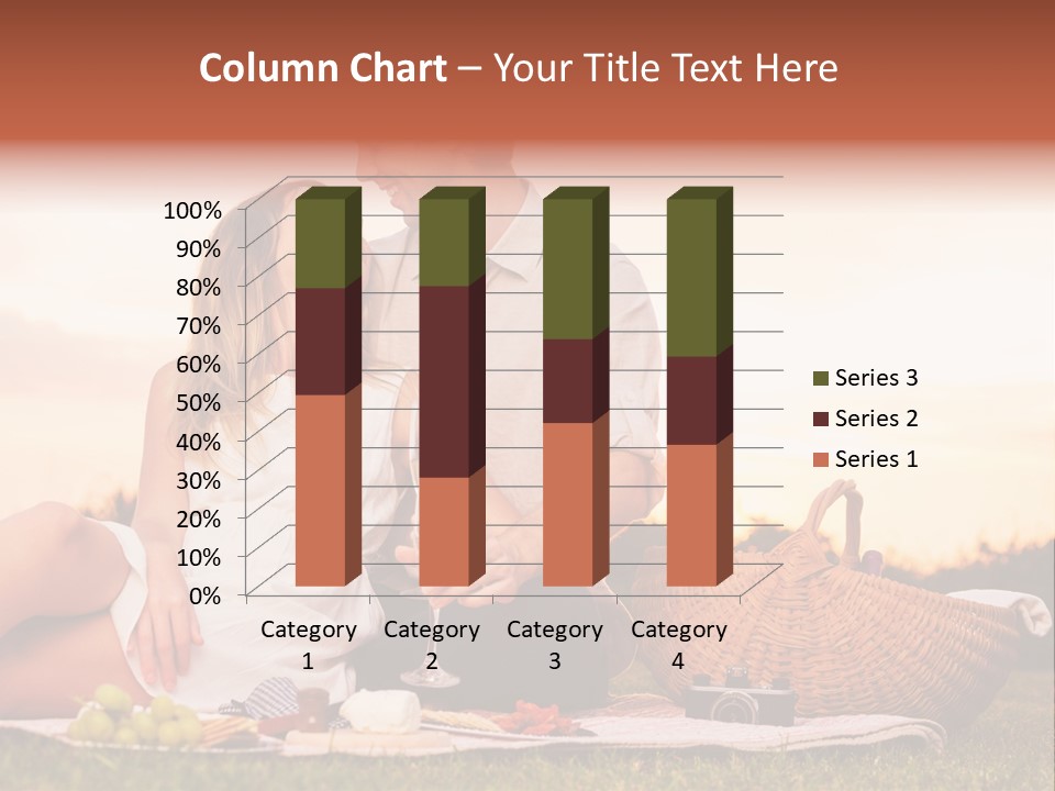 A Man And A Woman Sitting On A Blanket With A Bottle Of Champagne PowerPoint Template