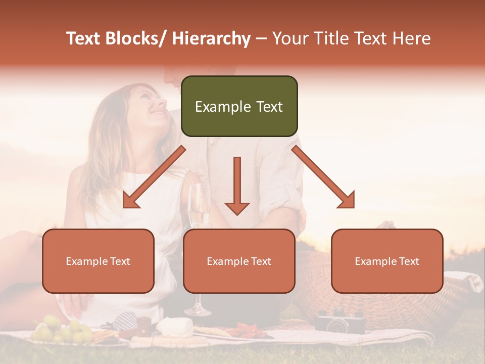 A Man And A Woman Sitting On A Blanket With A Bottle Of Champagne PowerPoint Template