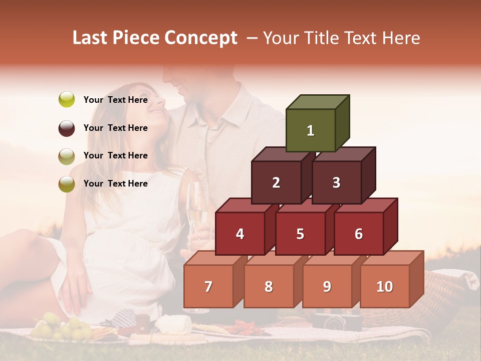 A Man And A Woman Sitting On A Blanket With A Bottle Of Champagne PowerPoint Template