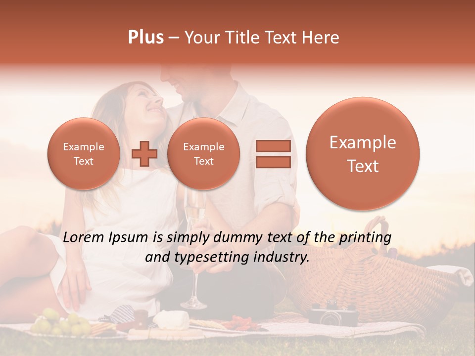 A Man And A Woman Sitting On A Blanket With A Bottle Of Champagne PowerPoint Template