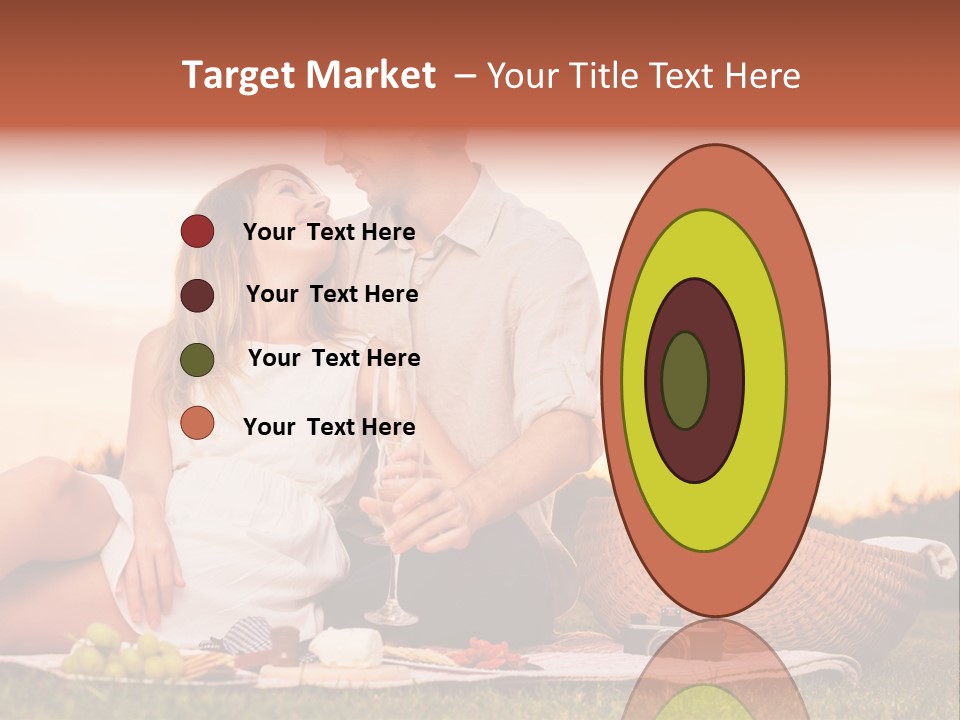 A Man And A Woman Sitting On A Blanket With A Bottle Of Champagne PowerPoint Template
