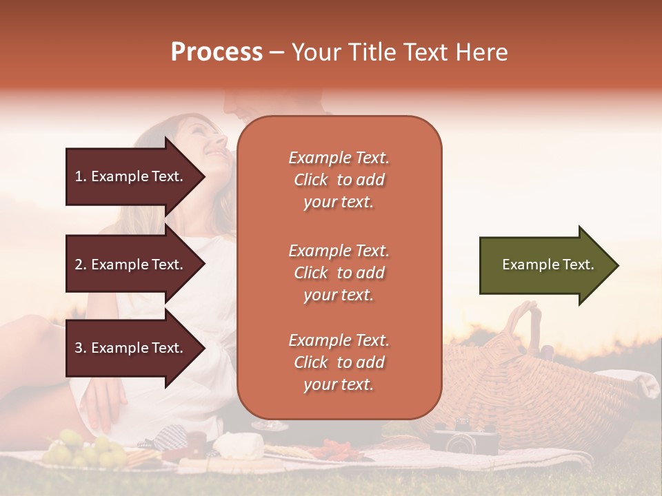 A Man And A Woman Sitting On A Blanket With A Bottle Of Champagne PowerPoint Template