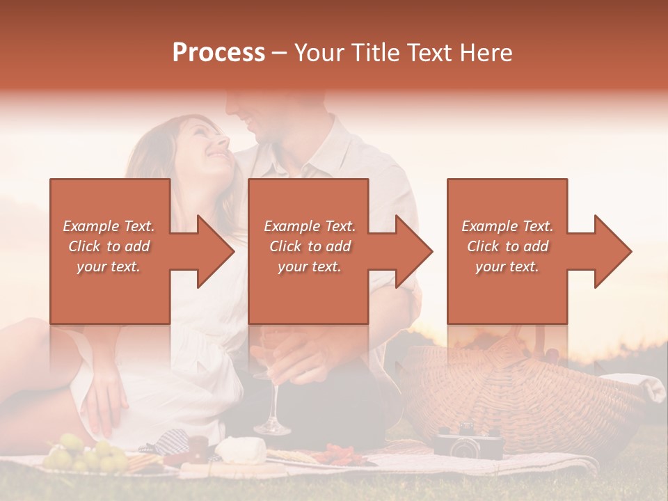 A Man And A Woman Sitting On A Blanket With A Bottle Of Champagne PowerPoint Template