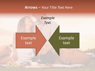 A Man And A Woman Sitting On A Blanket With A Bottle Of Champagne PowerPoint Template