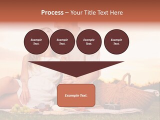 A Man And A Woman Sitting On A Blanket With A Bottle Of Champagne PowerPoint Template