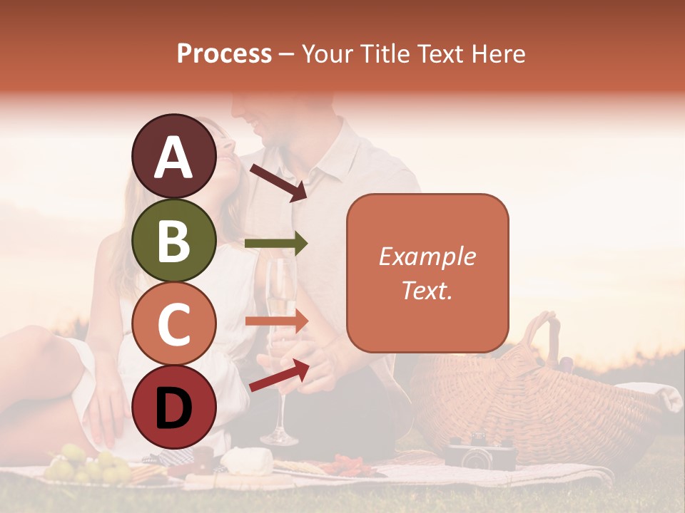 A Man And A Woman Sitting On A Blanket With A Bottle Of Champagne PowerPoint Template