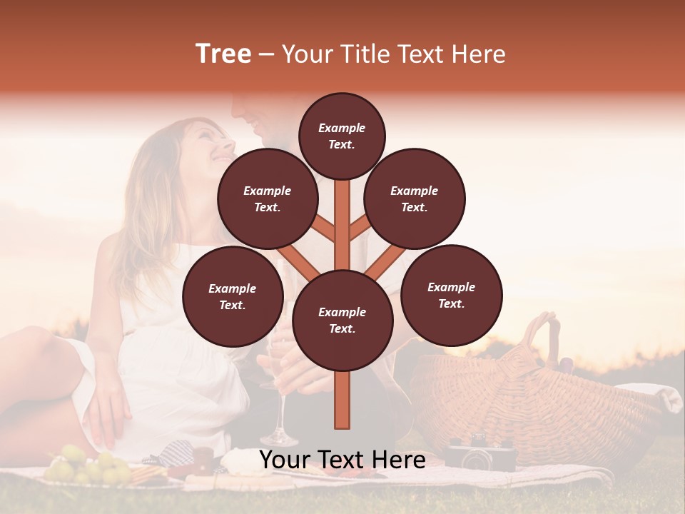 A Man And A Woman Sitting On A Blanket With A Bottle Of Champagne PowerPoint Template