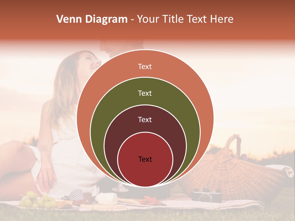 A Man And A Woman Sitting On A Blanket With A Bottle Of Champagne PowerPoint Template