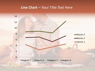 A Man And A Woman Sitting On A Blanket With A Bottle Of Champagne PowerPoint Template