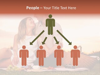 A Man And A Woman Sitting On A Blanket With A Bottle Of Champagne PowerPoint Template