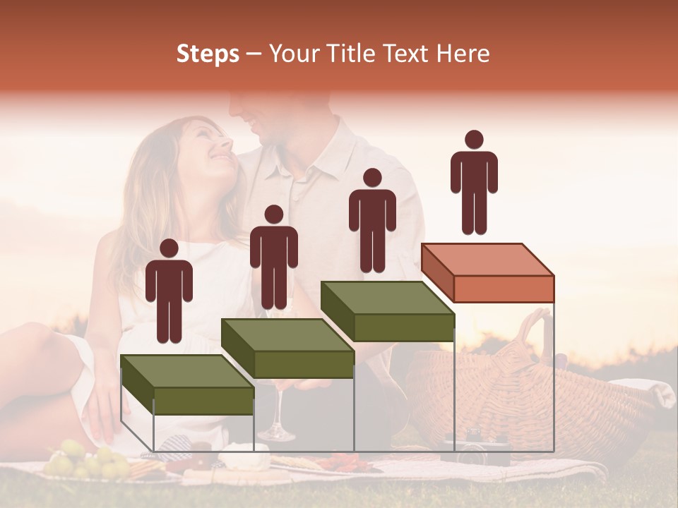 A Man And A Woman Sitting On A Blanket With A Bottle Of Champagne PowerPoint Template