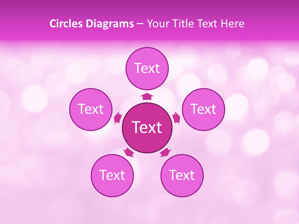 A Pink Background With Lots Of Blurry Lights PowerPoint Template