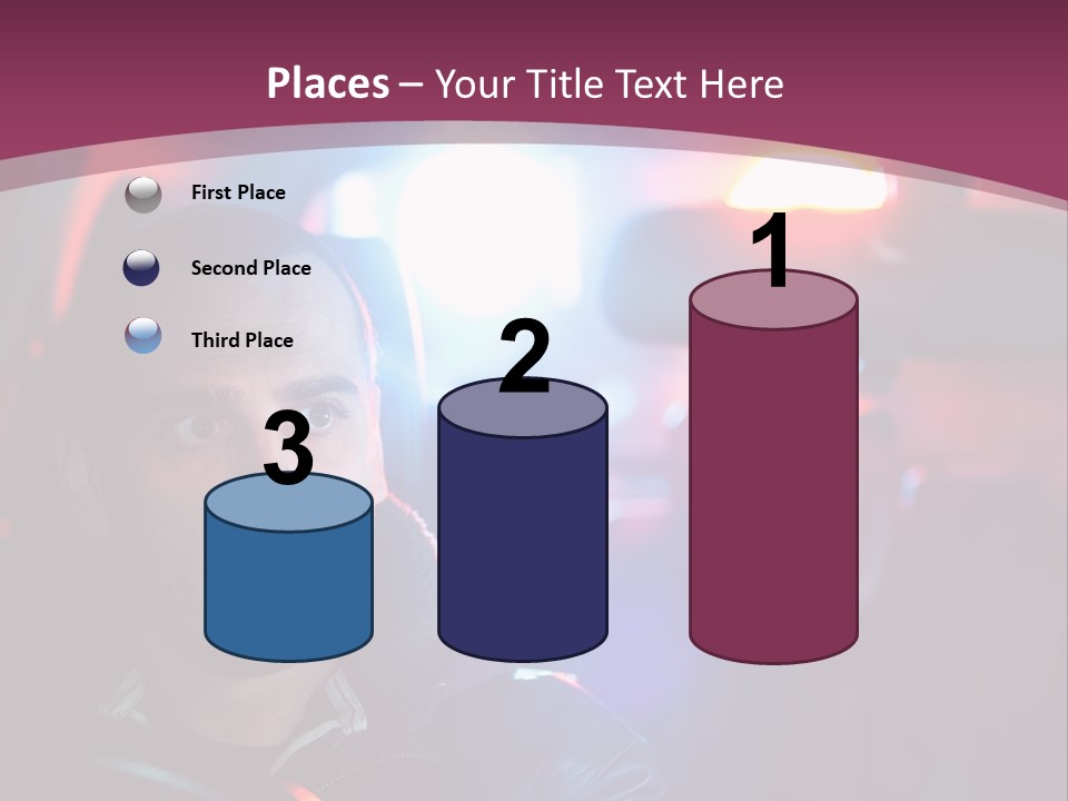 A Man Driving A Car With A Red Light In The Background PowerPoint Template