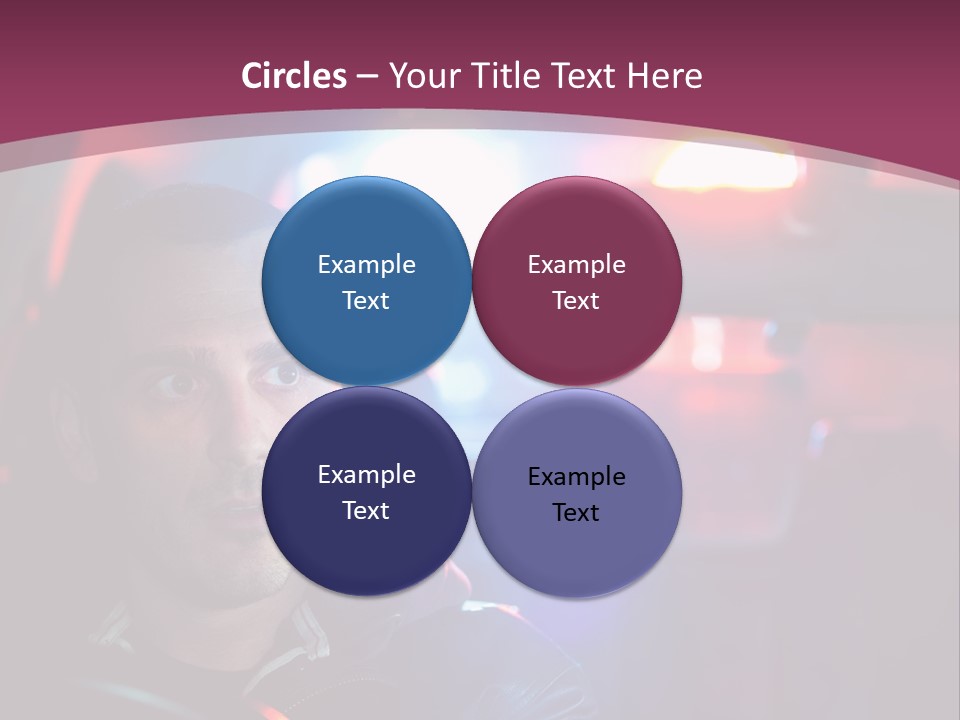 A Man Driving A Car With A Red Light In The Background PowerPoint Template