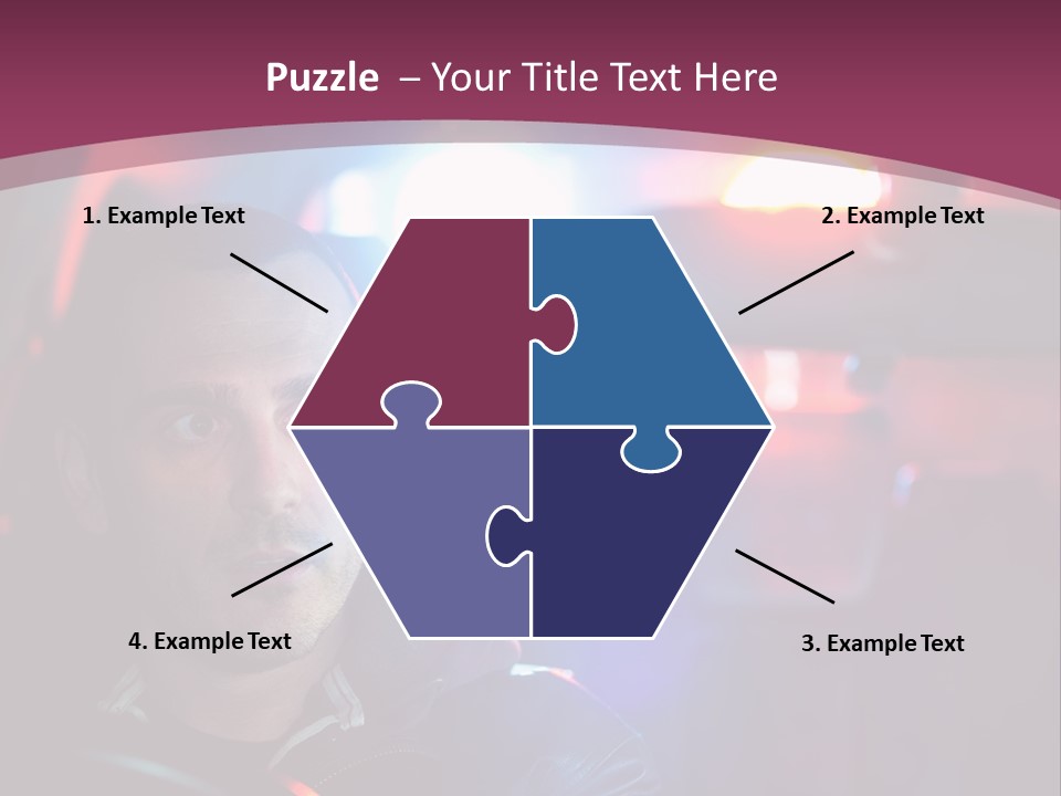 A Man Driving A Car With A Red Light In The Background PowerPoint Template