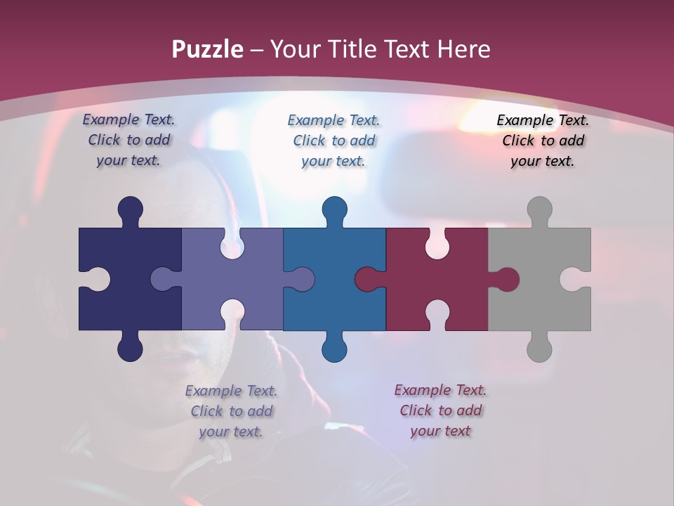 A Man Driving A Car With A Red Light In The Background PowerPoint Template