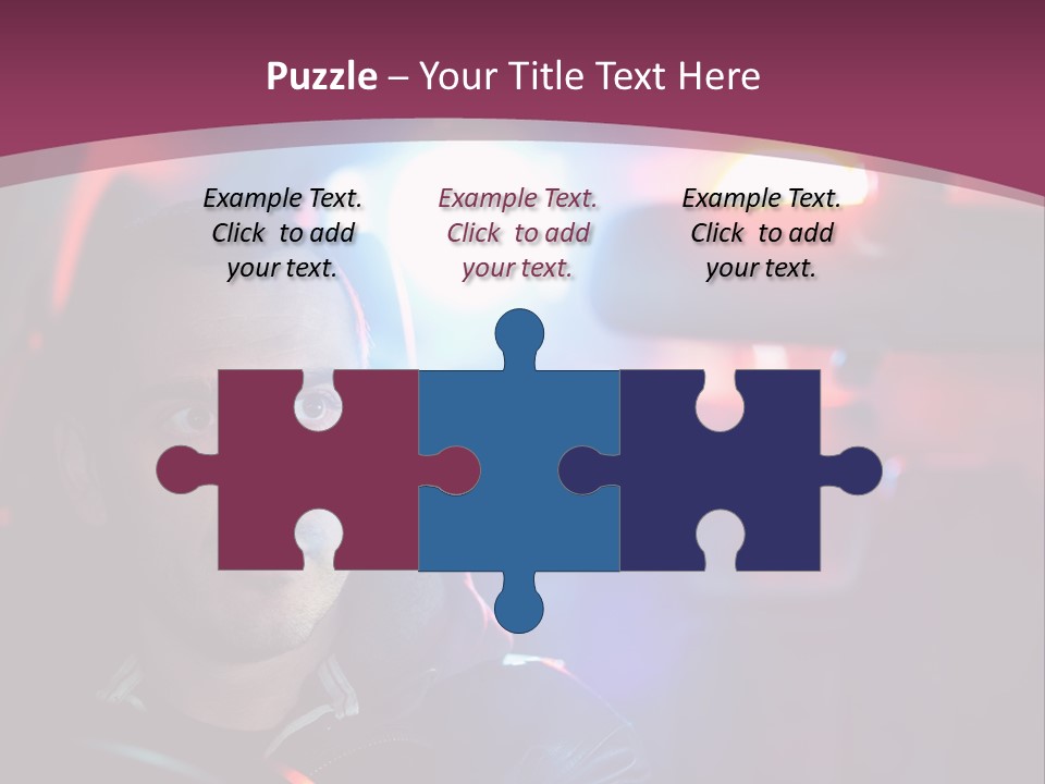 A Man Driving A Car With A Red Light In The Background PowerPoint Template