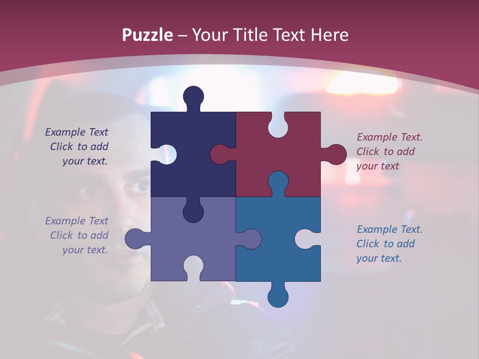 A Man Driving A Car With A Red Light In The Background PowerPoint Template