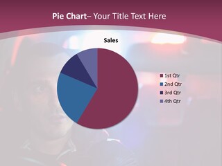 A Man Driving A Car With A Red Light In The Background PowerPoint Template
