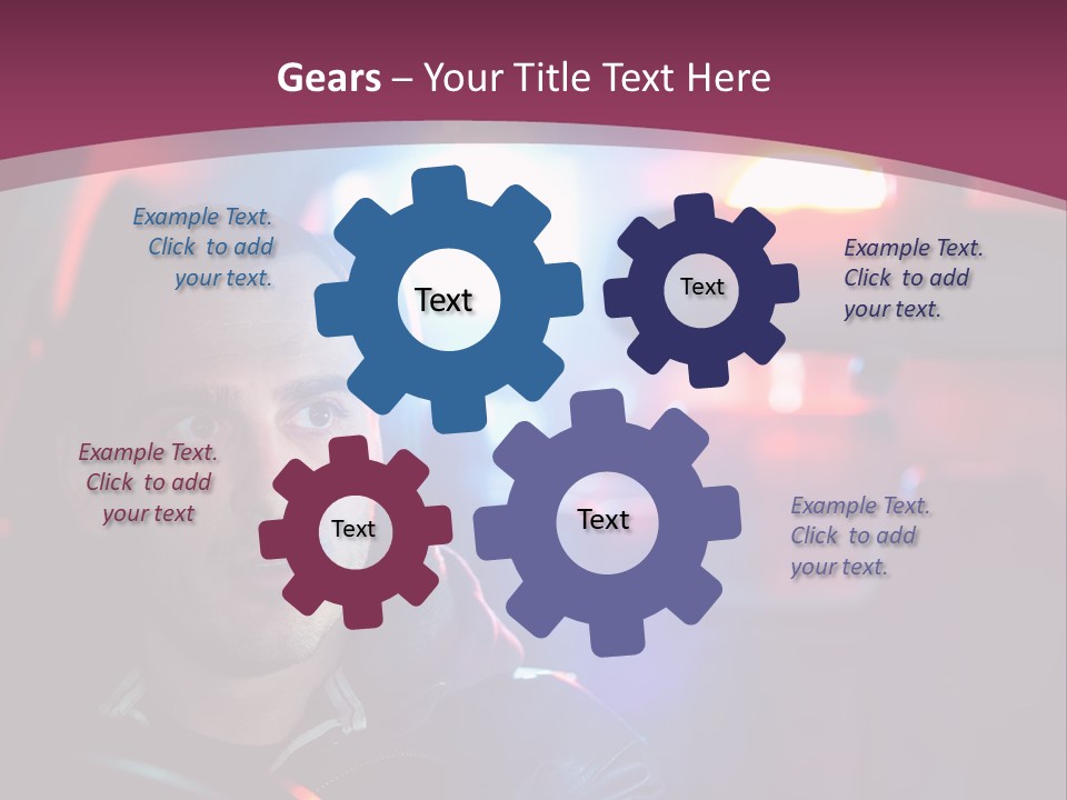 A Man Driving A Car With A Red Light In The Background PowerPoint Template