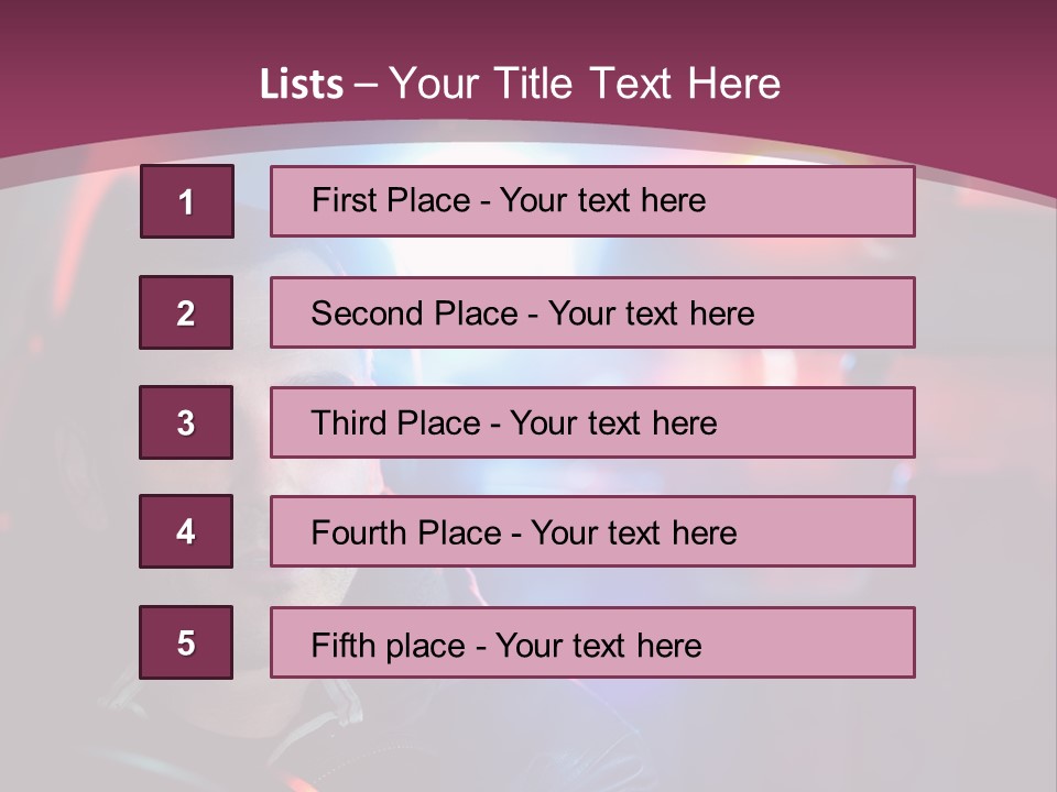 A Man Driving A Car With A Red Light In The Background PowerPoint Template