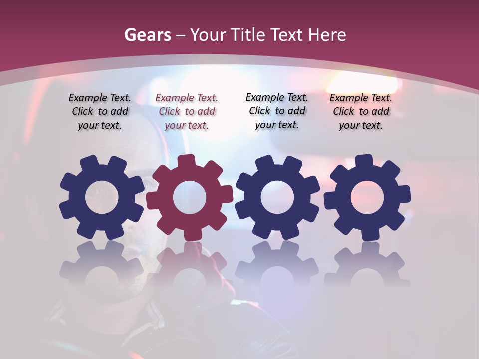 A Man Driving A Car With A Red Light In The Background PowerPoint Template