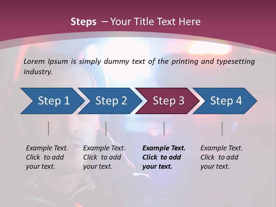 A Man Driving A Car With A Red Light In The Background PowerPoint Template