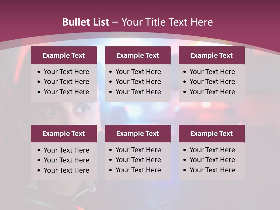 A Man Driving A Car With A Red Light In The Background PowerPoint Template