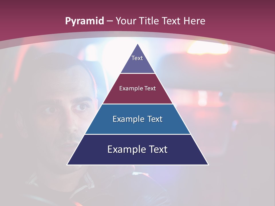 A Man Driving A Car With A Red Light In The Background PowerPoint Template