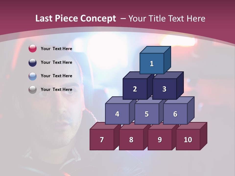 A Man Driving A Car With A Red Light In The Background PowerPoint Template