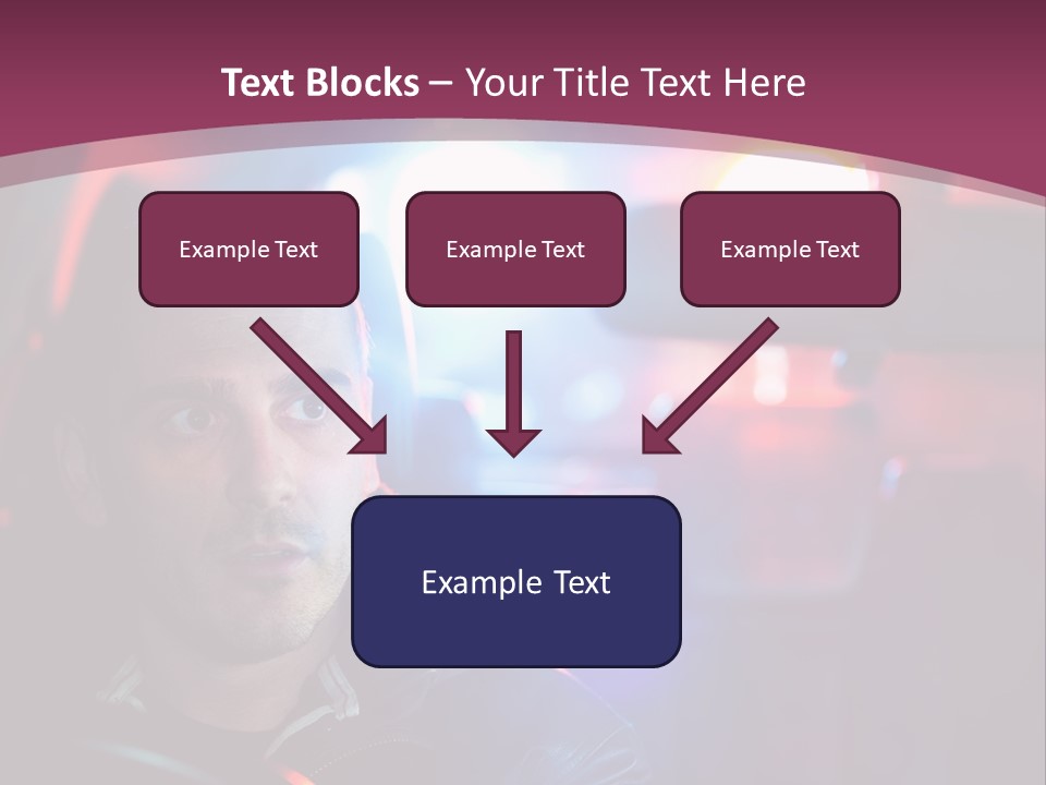 A Man Driving A Car With A Red Light In The Background PowerPoint Template
