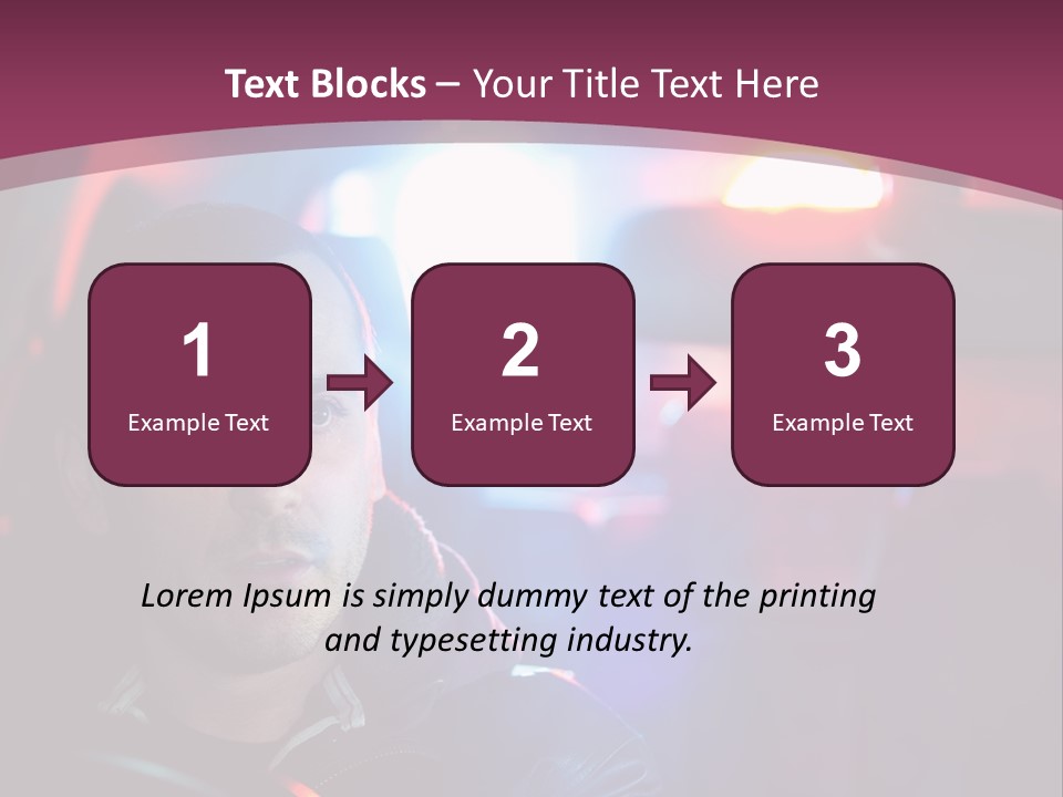 A Man Driving A Car With A Red Light In The Background PowerPoint Template