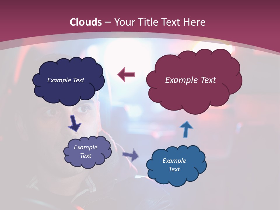 A Man Driving A Car With A Red Light In The Background PowerPoint Template