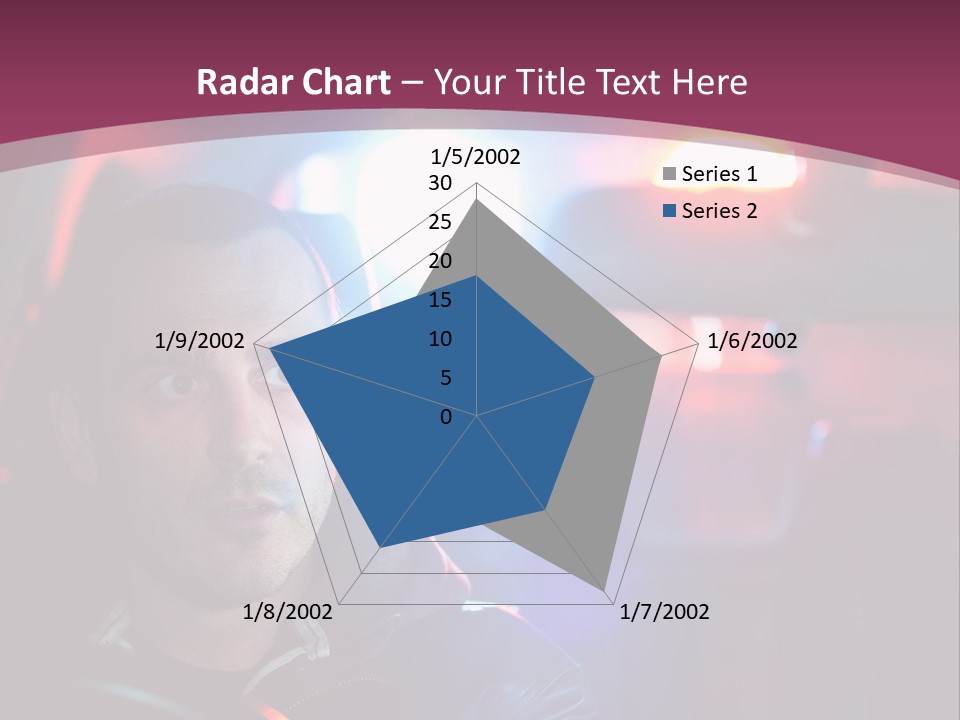 A Man Driving A Car With A Red Light In The Background PowerPoint Template