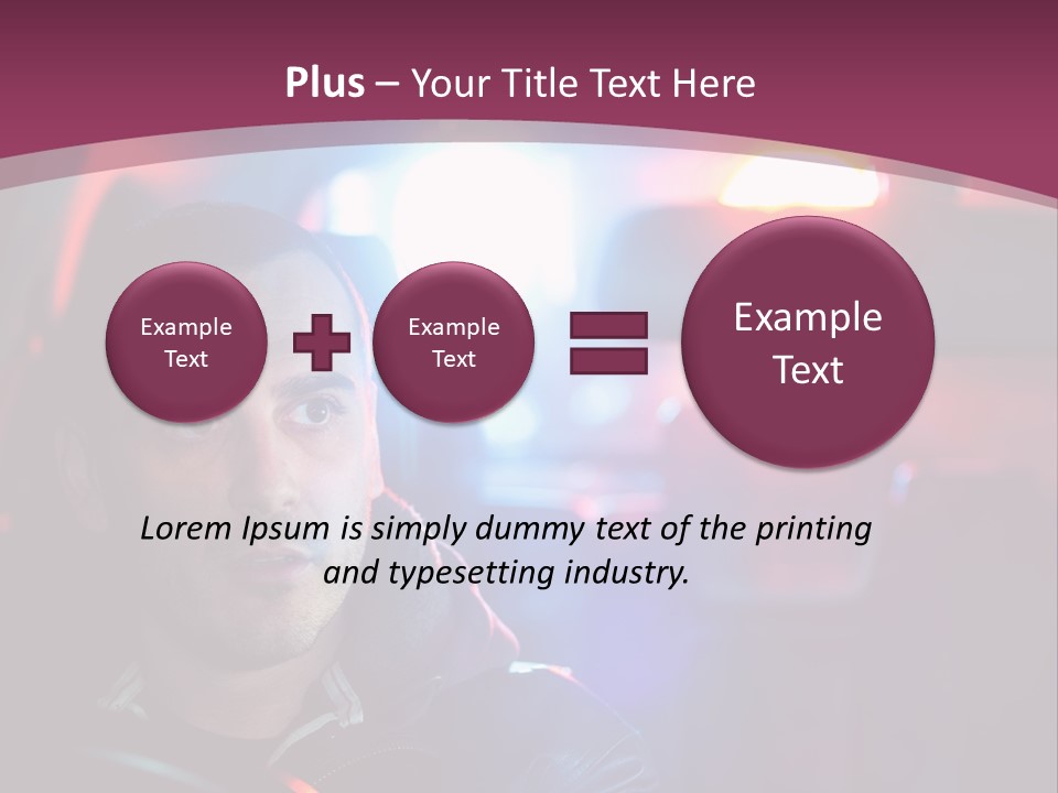 A Man Driving A Car With A Red Light In The Background PowerPoint Template